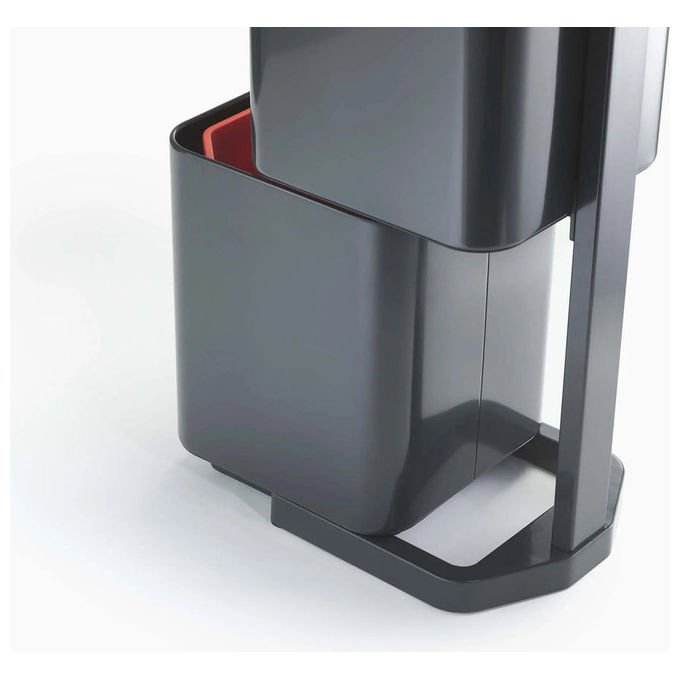 Joseph Joseph 30065 Totem Compact Pattumiera per raccolta differenziata 40 L con due scomparti da 20 L e contenitore estraibile per rifiuti umidi 3 L colore Grigio