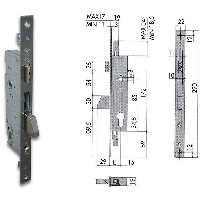 Cisa 46225-25 Serratura S-c.scrocco