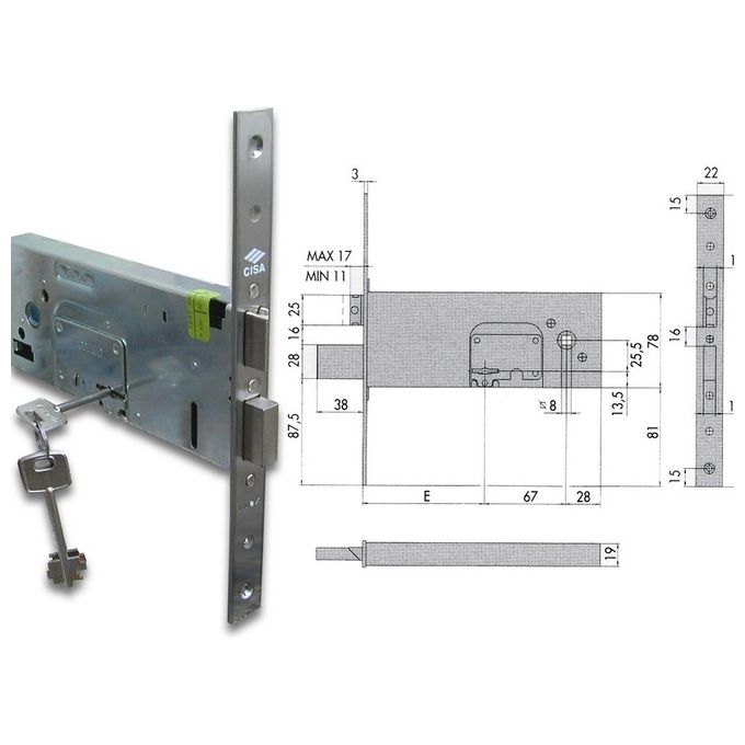 Cisa 57352- 90 Serratura Scrocco