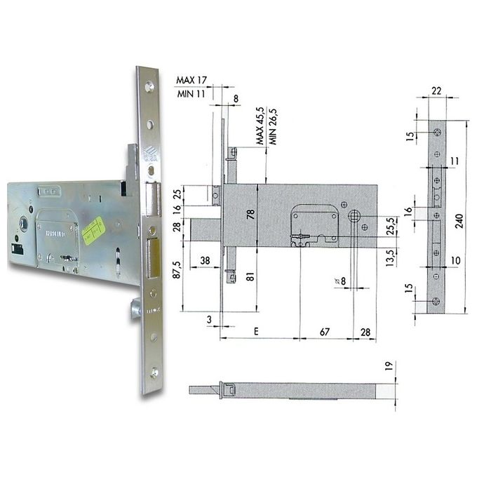 Cisa 57357- 90 Serratura Scrocco