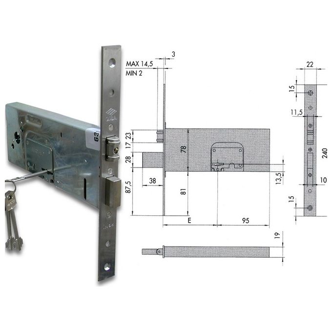 Cisa 57360- 90 Serratura Rullo