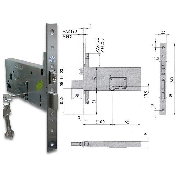 Cisa 57365-100 Serratura Rullo