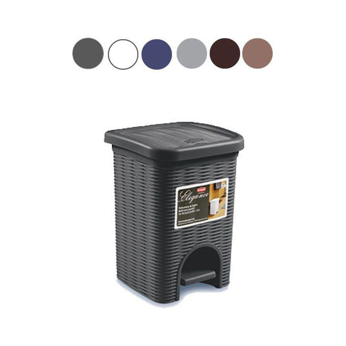 Stefanplast Elegance Pattumiera Rattan 6 Litri Grigio