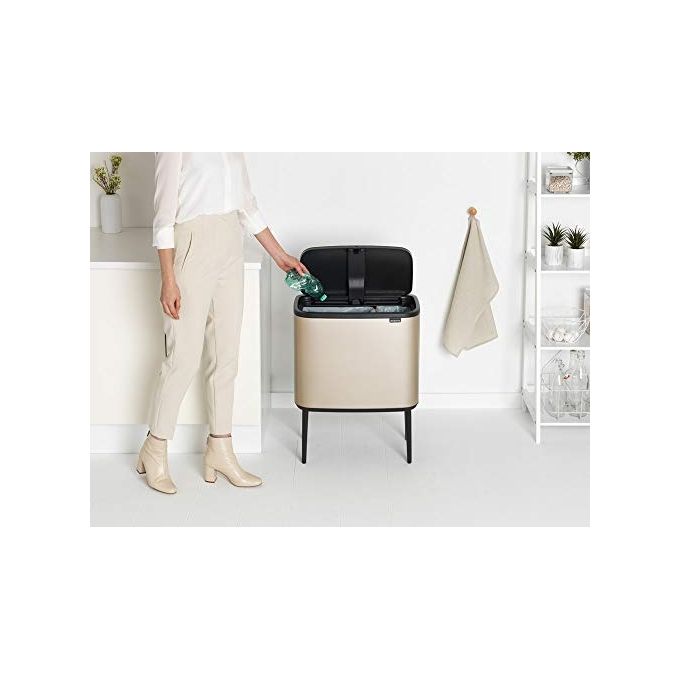 Brabantia Waste Bin Bo Touch Bin Pattumiera Champagne 11 + 23 Litri