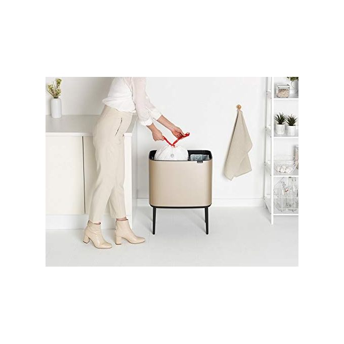Brabantia Waste Bin Bo Touch Bin Pattumiera Champagne 11 + 23 Litri