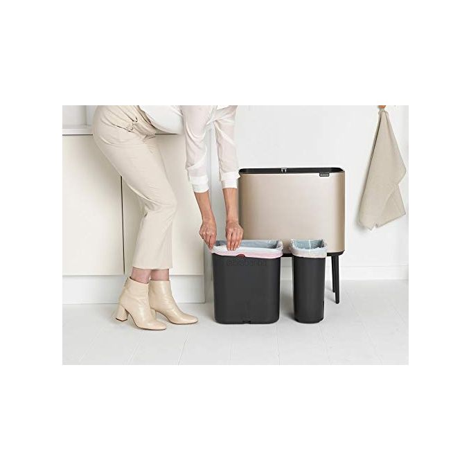 Brabantia Waste Bin Bo Touch Bin Pattumiera Champagne 11 + 23 Litri
