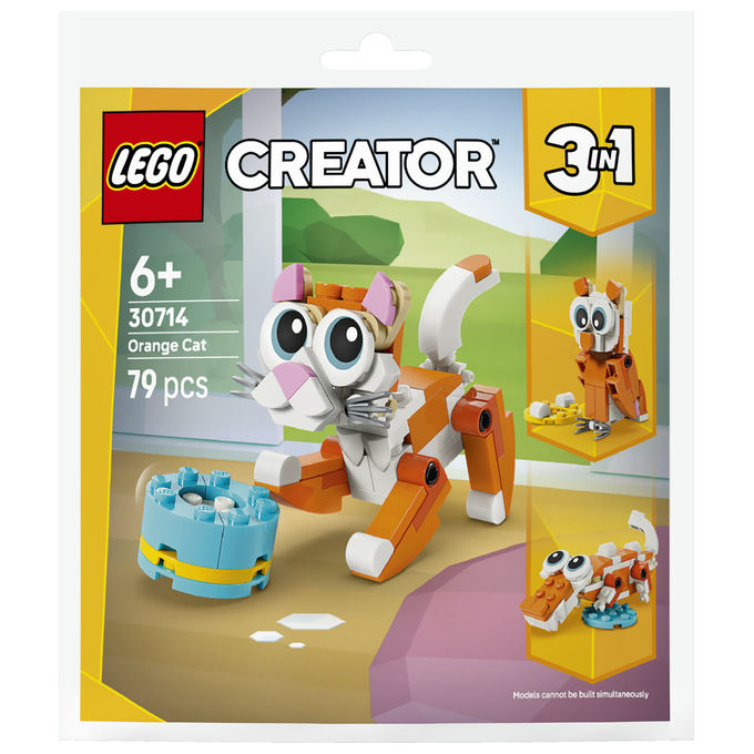 Lego 30714 Creator Gatto Arancione Set da Costruzione 3 in 1 79 Pezzi 6 anni colore Multicolore