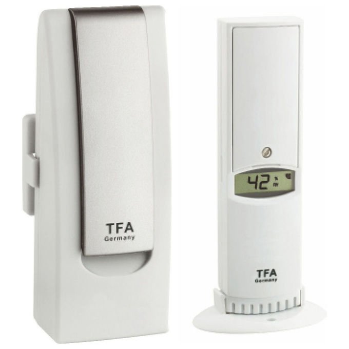 TFA Dostmann 31.4012.02 WeatherHub Set di Avvio Termoigrometro Monitoraggio Temperatura e Umidita' fino a 200 m 868 MHz colore Bianco