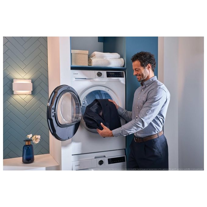Candy 31102979 ProDry 300 Asciugatrice Pompa di Calore 10 Kg Classe E AI Smart Move Easy Iron Plus (84.5x59.5x61.6 cm) colore Bianco