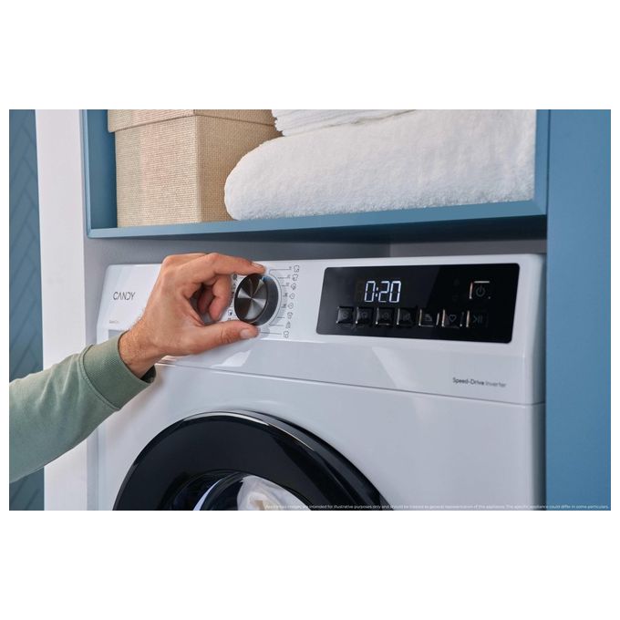 Candy 31102979 ProDry 300 Asciugatrice Pompa di Calore 10 Kg Classe E AI Smart Move Easy Iron Plus (84.5x59.5x61.6 cm) colore Bianco