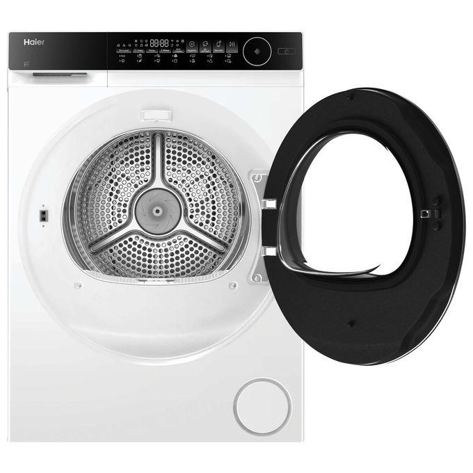Haier HD100-C367LU1-S Asciugatrice Libera installazione 10 Kg Classe C Pompa di calore Wi-Fi hOn (59.5x68.5x84.5 cm) colore Nero Bianco