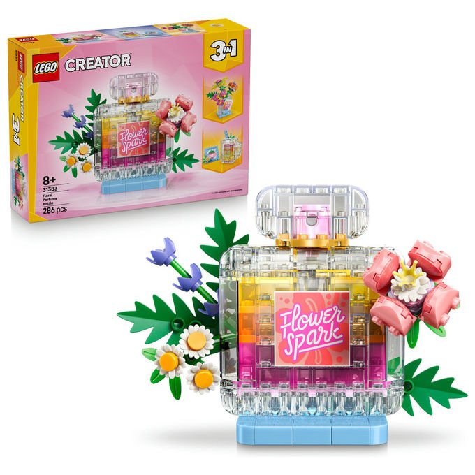 Lego 31383 Creator Set di Costruzioni 3 in 1 Boccetta di Profumo con Decorazione Floreale 286 pezzi 8+