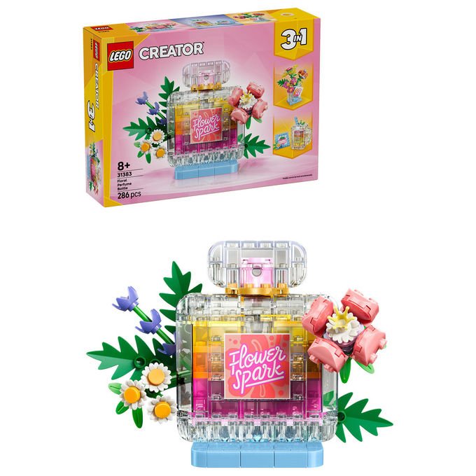 Lego 31383 Creator Set di Costruzioni 3 in 1 Boccetta di Profumo con Decorazione Floreale 286 pezzi 8+