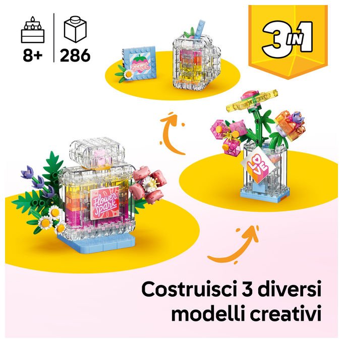 Lego 31383 Creator Set di Costruzioni 3 in 1 Boccetta di Profumo con Decorazione Floreale 286 pezzi 8+