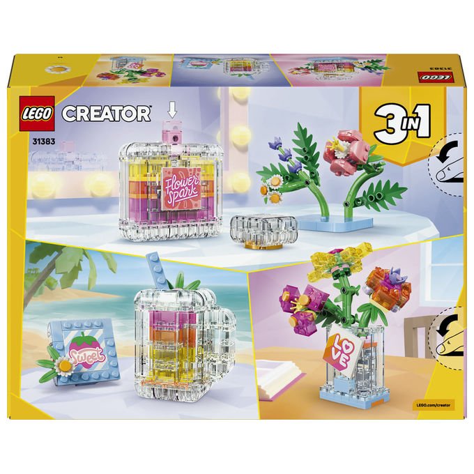 Lego 31383 Creator Set di Costruzioni 3 in 1 Boccetta di Profumo con Decorazione Floreale 286 pezzi 8+