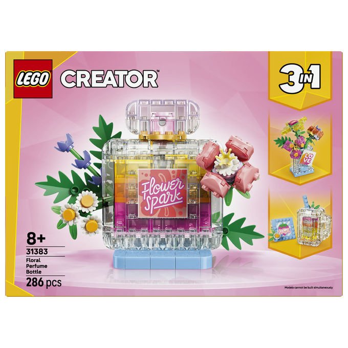 Lego 31383 Creator Set di Costruzioni 3 in 1 Boccetta di Profumo con Decorazione Floreale 286 pezzi 8+