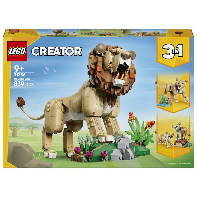Lego 31386 Creator 3in1 Set Costruzioni Animali Selvatici Leone Maestoso 839 pezzi da 9 anni