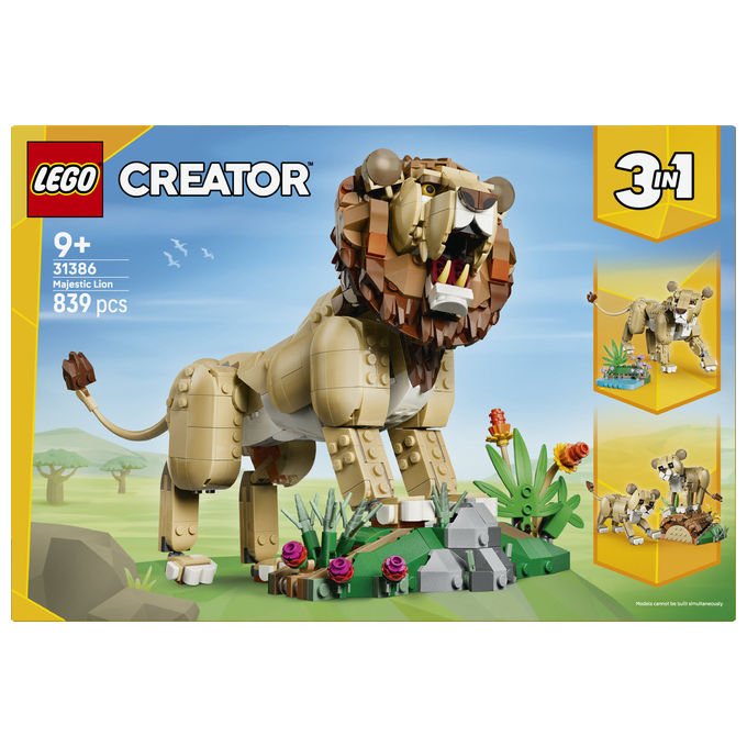 Lego 31386 Creator 3in1 Set Costruzioni Animali Selvatici Leone Maestoso 839 pezzi da 9 anni