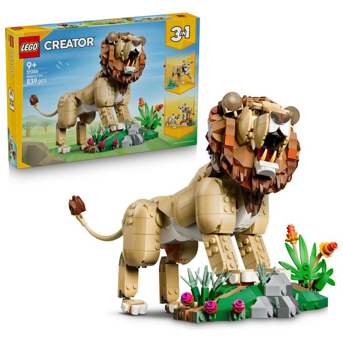Lego 31386 Creator 3in1 Set Costruzioni Animali Selvatici Leone Maestoso 839 pezzi da 9 anni