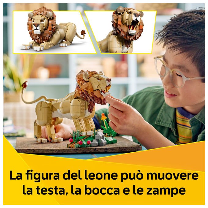 Lego 31386 Creator 3in1 Set Costruzioni Animali Selvatici Leone Maestoso 839 pezzi da 9 anni