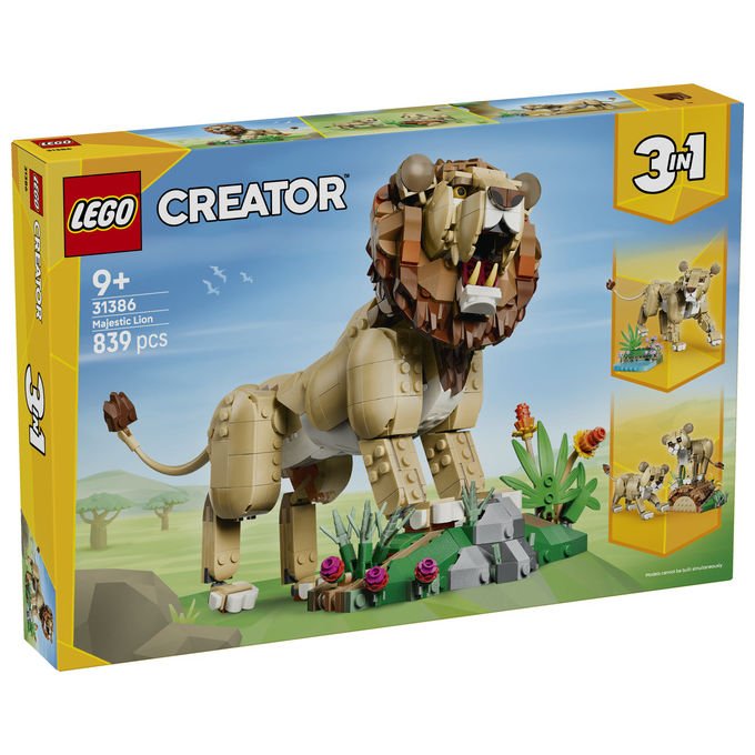 Lego 31386 Creator 3in1 Set Costruzioni Animali Selvatici Leone Maestoso 839 pezzi da 9 anni