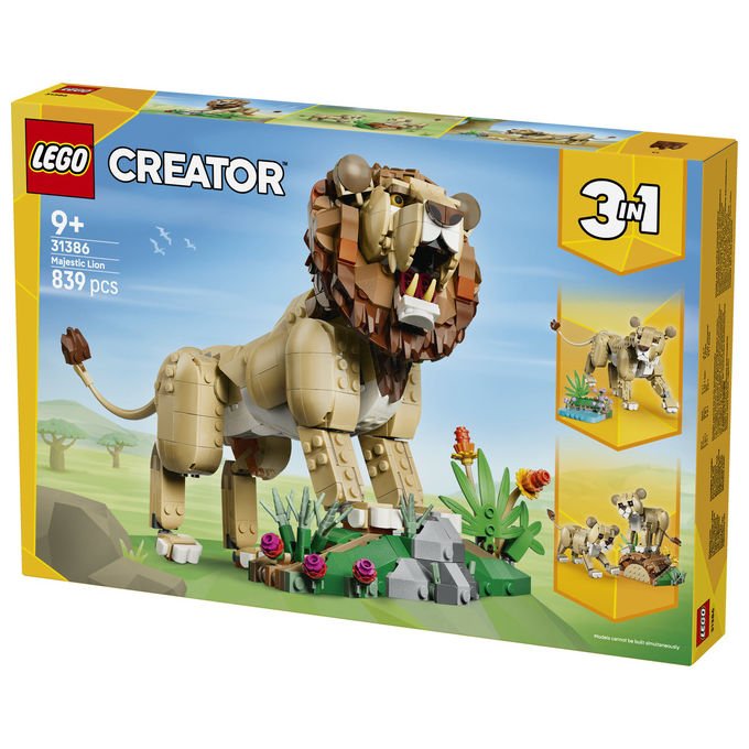 Lego 31386 Creator 3in1 Set Costruzioni Animali Selvatici Leone Maestoso 839 pezzi da 9 anni