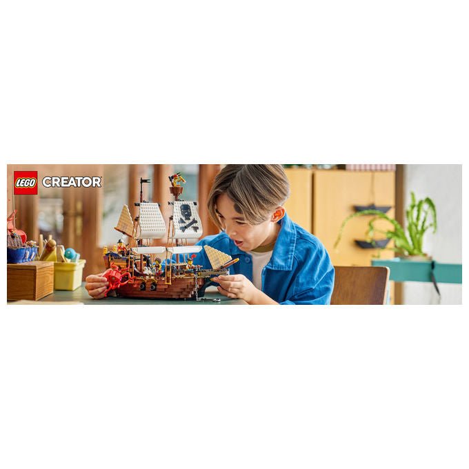 Lego 31387 Creator 3 in 1 Set da Costruzione Nave da Pirata 1074 Pezzi 5 Minifigure 9 Anni colore Multicolore