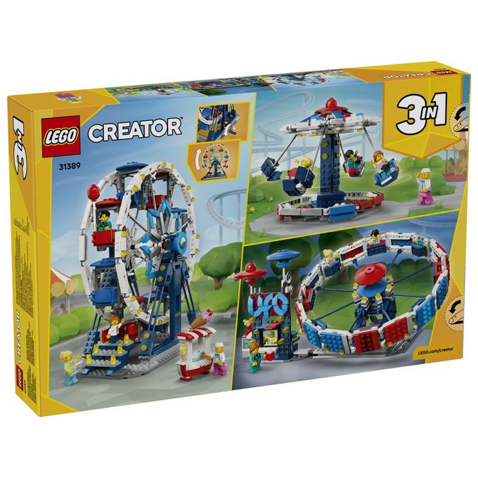Lego 31389 Creator Set di Costruzione 3 in 1 Ruota Panoramica UFO Giostra 916 pezzi 4 Minifigure da 8 anni