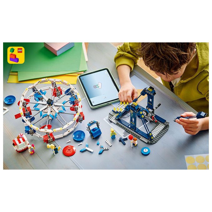 Lego 31389 Creator Set di Costruzione 3 in 1 Ruota Panoramica UFO Giostra 916 pezzi 4 Minifigure da 8 anni