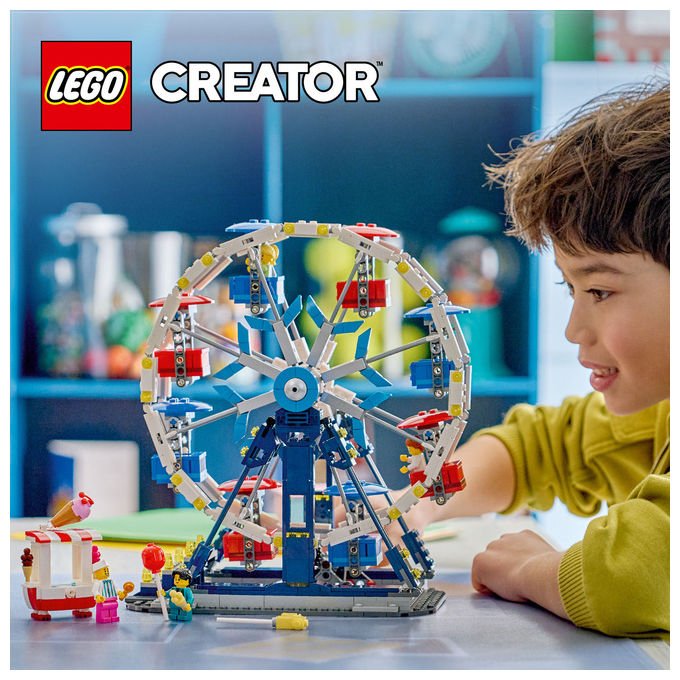 Lego 31389 Creator Set di Costruzione 3 in 1 Ruota Panoramica UFO Giostra 916 pezzi 4 Minifigure da 8 anni