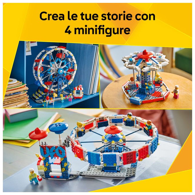 Lego 31389 Creator Set di Costruzione 3 in 1 Ruota Panoramica UFO Giostra 916 pezzi 4 Minifigure da 8 anni