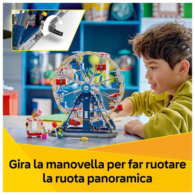 Lego 31389 Creator Set di Costruzione 3 in 1 Ruota Panoramica UFO Giostra 916 pezzi 4 Minifigure da 8 anni