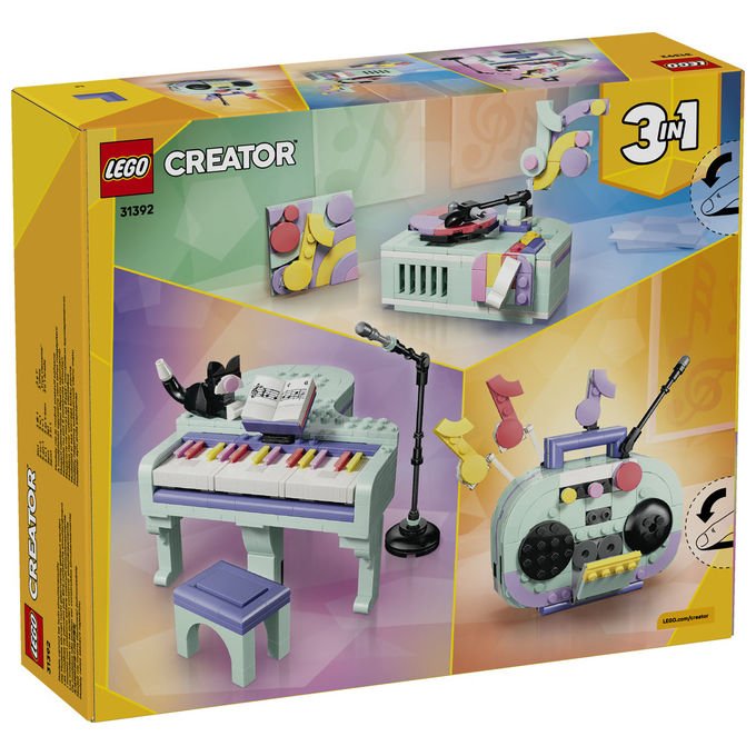 Lego 31392 Creator 3 in 1 Set Costruzioni Pianoforte Decorativo con Gatto Radio Giradischi 485 pezzi da 9 anni