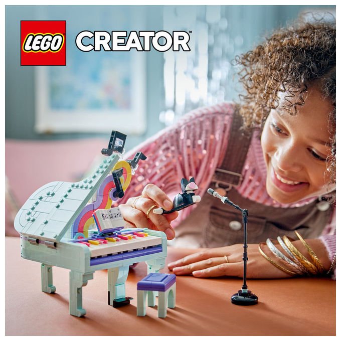 Lego 31392 Creator 3 in 1 Set Costruzioni Pianoforte Decorativo con Gatto Radio Giradischi 485 pezzi da 9 anni