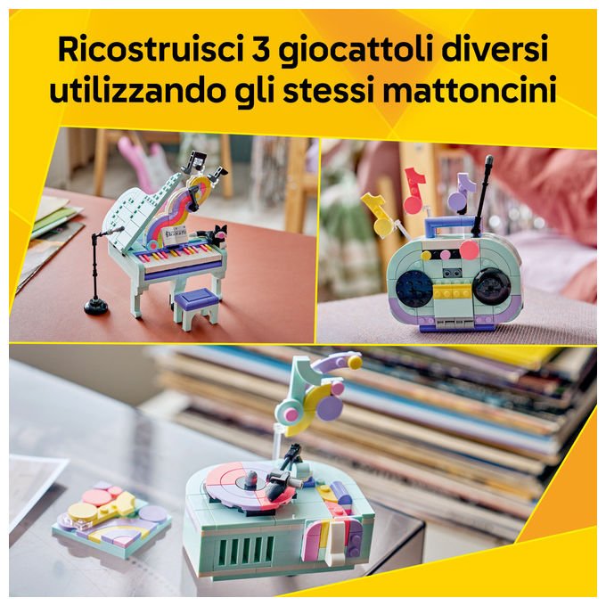 Lego 31392 Creator 3 in 1 Set Costruzioni Pianoforte Decorativo con Gatto Radio Giradischi 485 pezzi da 9 anni