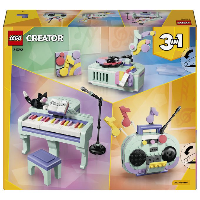 Lego 31392 Creator 3 in 1 Set Costruzioni Pianoforte Decorativo con Gatto Radio Giradischi 485 pezzi da 9 anni