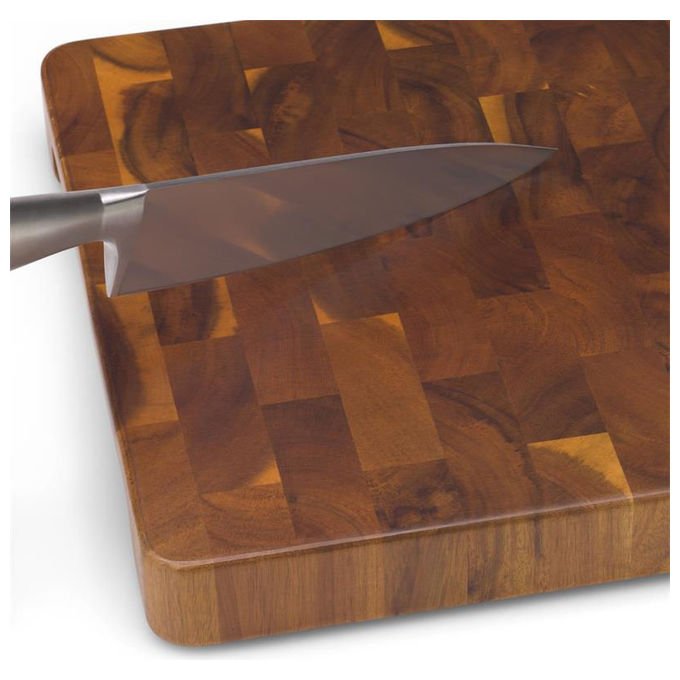 WMF 3201010611 Tagliere in Legno di Acacia 40x32 cm con Piedi Antiscivolo colore Marrone