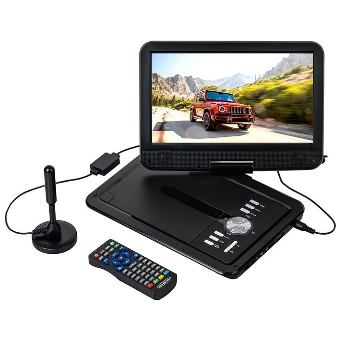 Reflexion DVD1025 Lettore DVD Portatile con Schermo 10 1 Pollici DVB T2 HD Tuner Batteria Integrata 2500 mAh PVR USB Micro SD AV IN OUT colore Nero