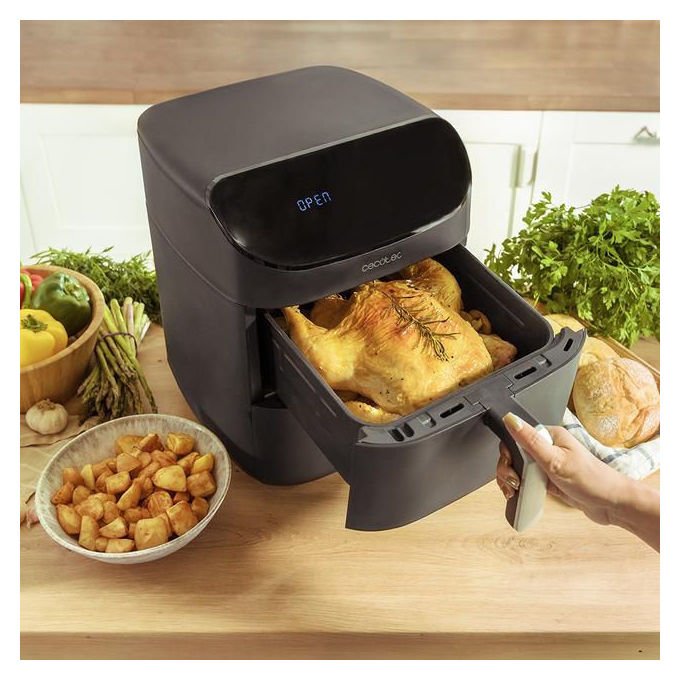 Cecotec 8435484032827 Cecofry FoodCourt 11000 Connected C Friggitrice ad aria 11 L 1850 W 8 programmi Touchscreen Wi-Fi colore Nero