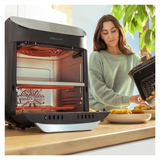 Cecotec 8435484032827 Cecofry FoodCourt 11000 Connected C Friggitrice ad aria 11 L 1850 W 8 programmi Touchscreen Wi-Fi colore Nero