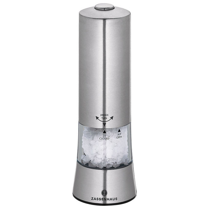 Zassenhaus 033069 Gera Macina Sale Elettrica 6 Livelli di Macinatura LED Integrata Batterie Incluse colore Inox