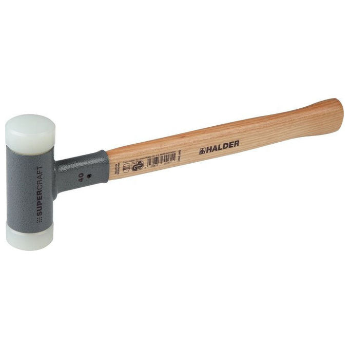 Halder 3366.060 Martello senza rinculo Testa in nylon bianco Diametro 60 mm Lunghezza totale 370 mm colore Bianco