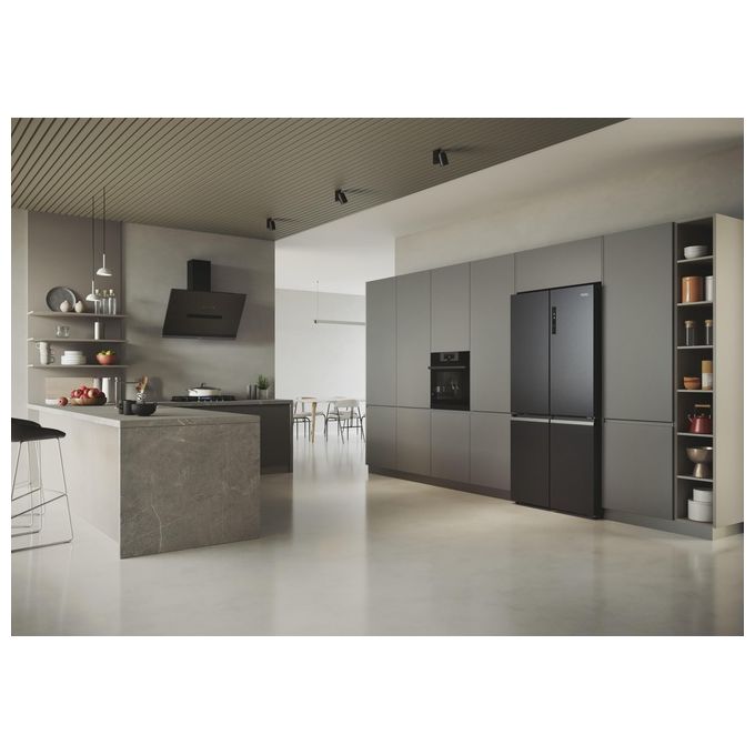 Haier 34005052 Serie 5 Frigorifero 4 porte 528 L 190 cm Classe E 38 dB No Frost Humidity Zone (190x90.8x64.8 cm) colore Nero