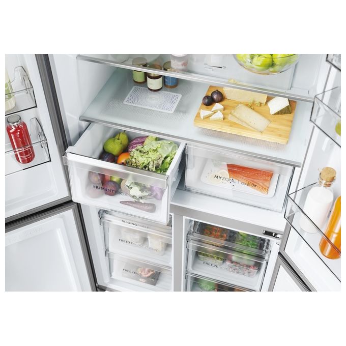 Haier 34005052 Serie 5 Frigorifero 4 porte 528 L 190 cm Classe E 38 dB No Frost Humidity Zone (190x90.8x64.8 cm) colore Nero