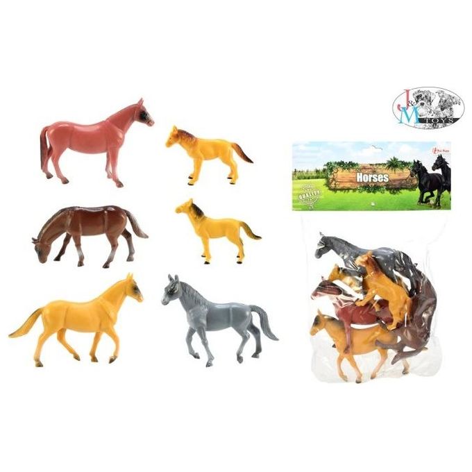 Set Animali Cavalli in Busta – Figure Giocattolo Realistiche, Plastica Resistente, Dimensioni Assortite, Eta' 3+ Anni