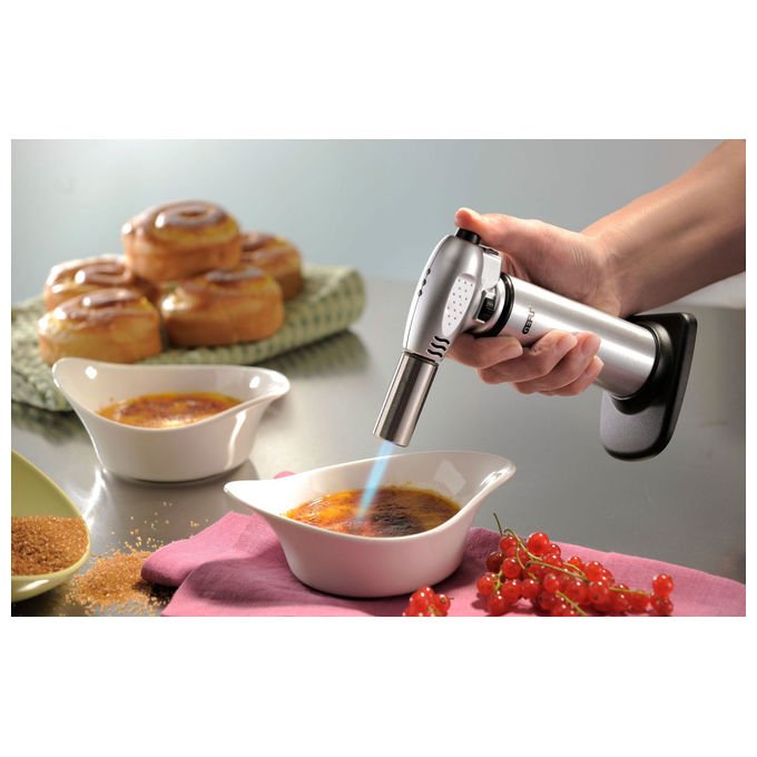 Gefu 4006664354004 Fuego Nero Acciaio inossidabile Torcia da Cucina con Regolazione Fiamma e Sicurezza Bambini colore Nero