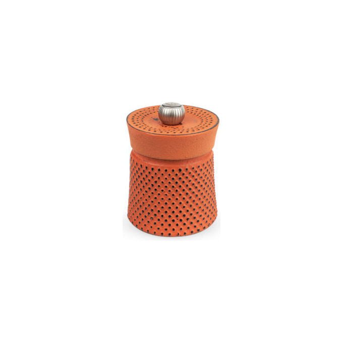Peugeot 42620P02 Bali Fonte Macinapepe in Ghisa con Meccanismo in Acciaio per Pepe Altezza 8 cm colore Arancione