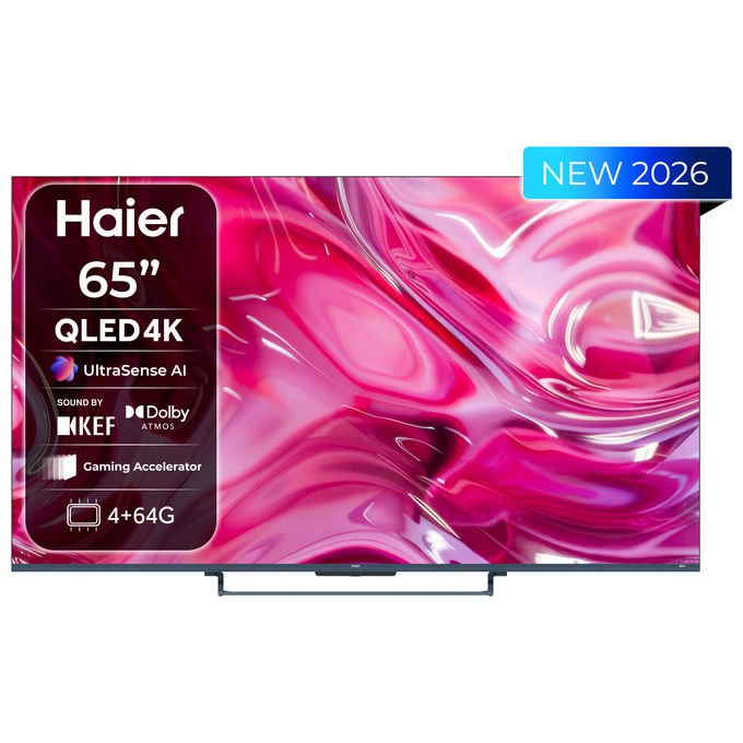 Haier 36200141 S90GUX Smart TV QLED 65'' 4K Ultra HD 144Hz Google TV Dolby Vision IQ HDR10+ Sound by KEF Dolby Atmos HDMI 2.1 x4 colore Nero