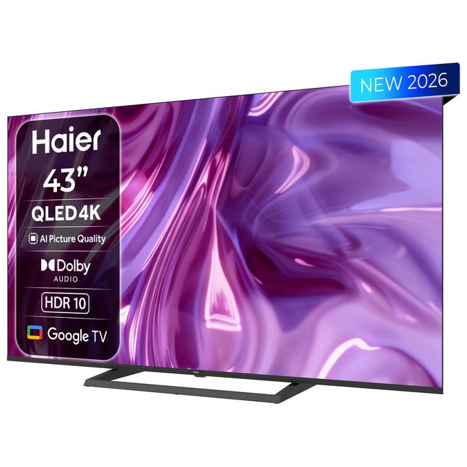 Haier 36200166 H43S80GUX Televisore QLED 4K Ultra HD 109,2 cm (43'') Google TV HDR10 Wi-Fi colore Nero