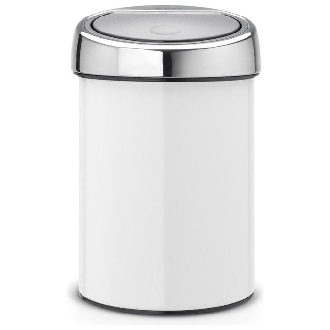 Brabantia 364488 Touch Bin Cestino Portarotoli 3 Litri Apertura Soft-touch e Montaggio a Parete colore Bianco